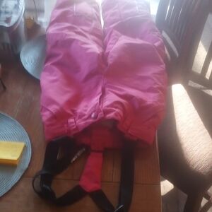 Pink Snow Pants with Black Straps